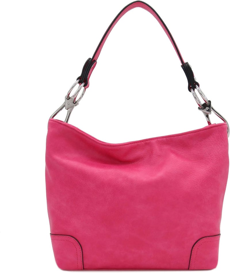 Alyssa Hobo Shoulder Bag with Big Snap Hook Hardware - Image 2